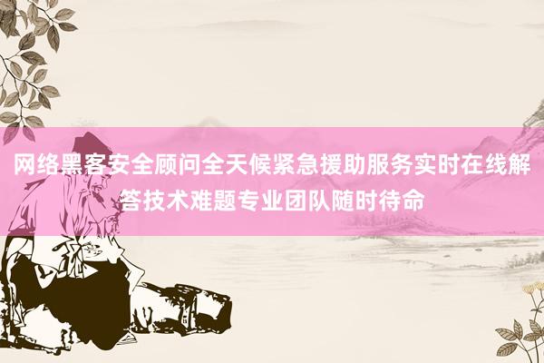 网络黑客安全顾问全天候紧急援助服务实时在线解答技术难题专业团队随时待命